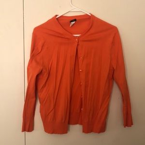 Orange Jcrew cardigan size medium